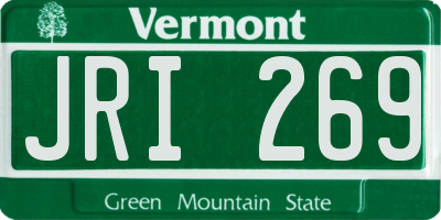 VT license plate JRI269