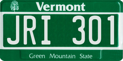 VT license plate JRI301