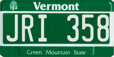 VT license plate JRI358