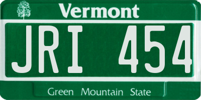 VT license plate JRI454