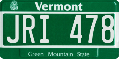 VT license plate JRI478