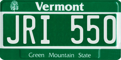 VT license plate JRI550