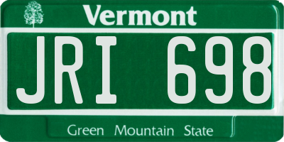 VT license plate JRI698