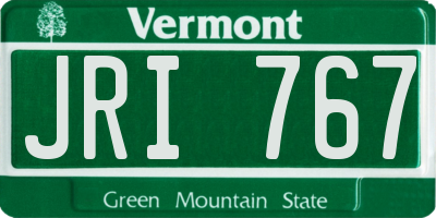 VT license plate JRI767