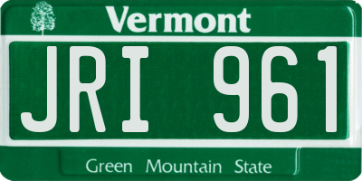 VT license plate JRI961