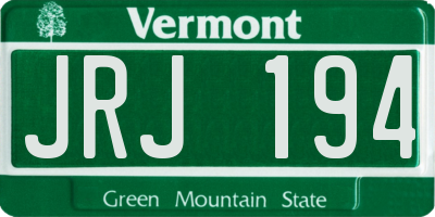 VT license plate JRJ194