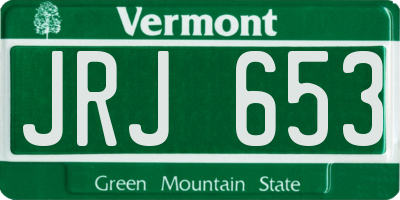 VT license plate JRJ653