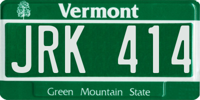 VT license plate JRK414