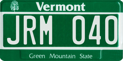 VT license plate JRM040