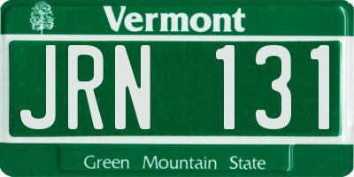 VT license plate JRN131