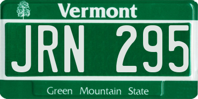 VT license plate JRN295