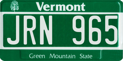 VT license plate JRN965