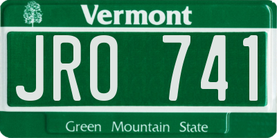 VT license plate JRO741