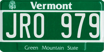 VT license plate JRO979