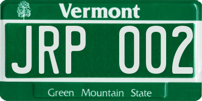 VT license plate JRP002