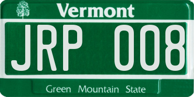 VT license plate JRP008