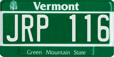 VT license plate JRP116