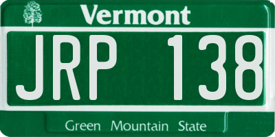 VT license plate JRP138
