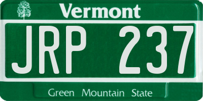 VT license plate JRP237