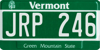 VT license plate JRP246