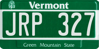 VT license plate JRP327