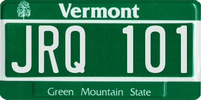 VT license plate JRQ101