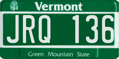 VT license plate JRQ136