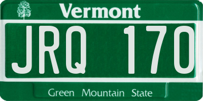 VT license plate JRQ170