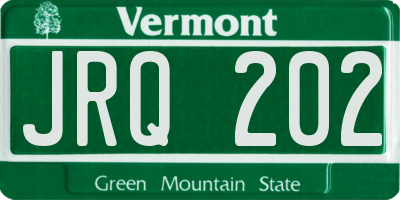 VT license plate JRQ202