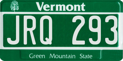VT license plate JRQ293