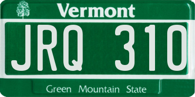 VT license plate JRQ310