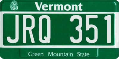 VT license plate JRQ351