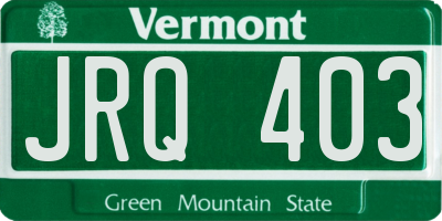 VT license plate JRQ403