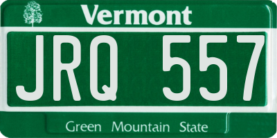 VT license plate JRQ557