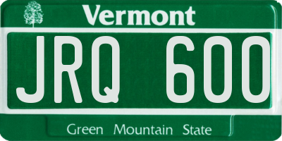 VT license plate JRQ600