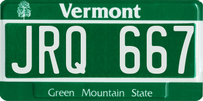 VT license plate JRQ667