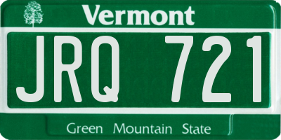 VT license plate JRQ721
