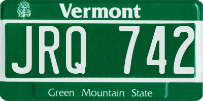 VT license plate JRQ742