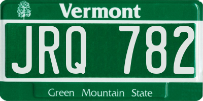VT license plate JRQ782