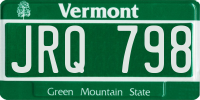 VT license plate JRQ798