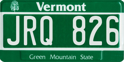 VT license plate JRQ826