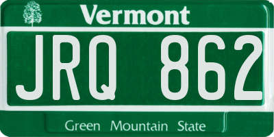 VT license plate JRQ862