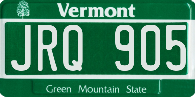 VT license plate JRQ905