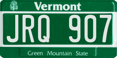 VT license plate JRQ907