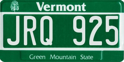 VT license plate JRQ925