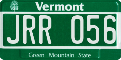 VT license plate JRR056