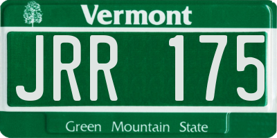 VT license plate JRR175