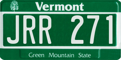 VT license plate JRR271