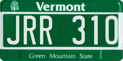 VT license plate JRR310