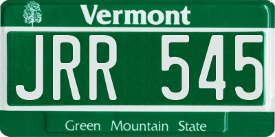 VT license plate JRR545